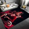 Anime-Style Carpet, Black and Red Design with Two Characters Suitable for Use As an Anti-slip for Living Room Bedroom Sofas