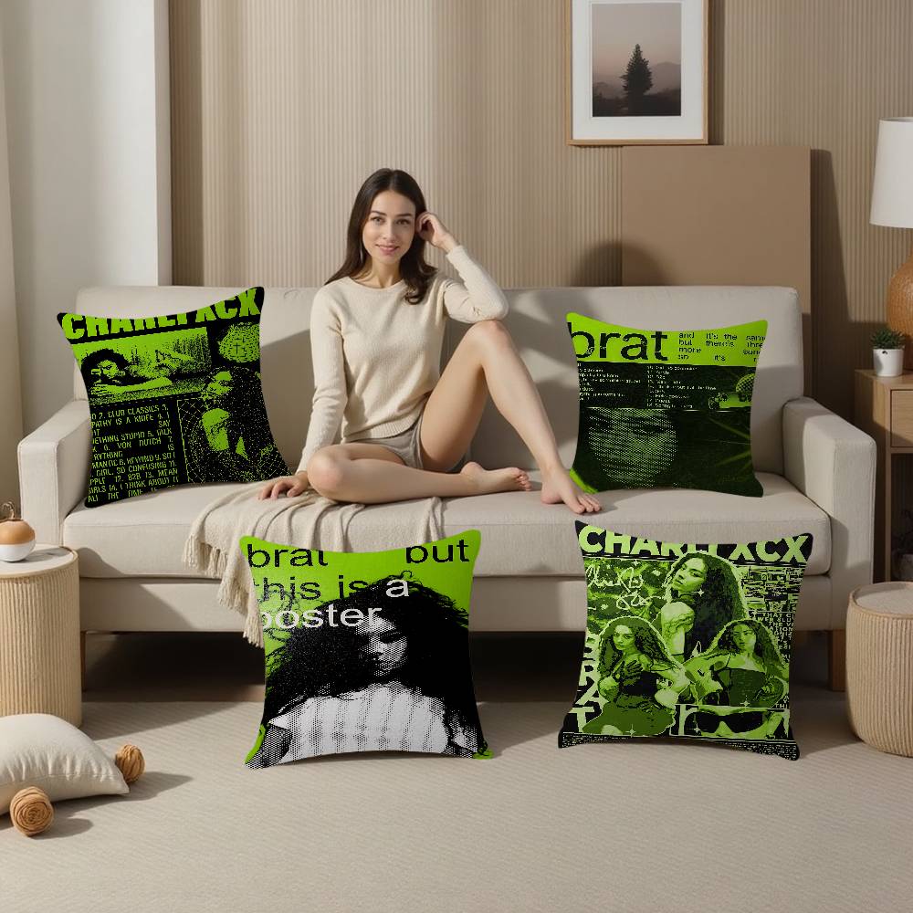 Singer C-CHARLI XCX Personalized Picture Text Home Decorative Pillows Household Gifts 45x45cm