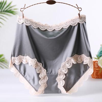 High Waisted Lace Underwear Satin Plus Size Knickers Underwear for Women Delicate Silky Ice Silk Panties