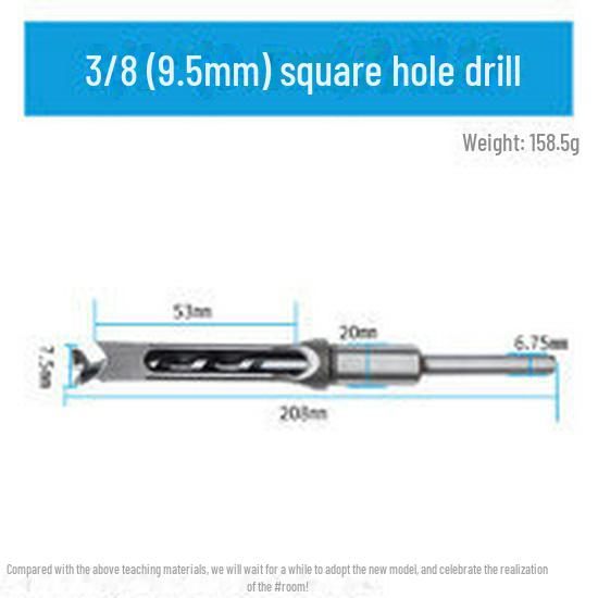 Premium British Lengthened Woodworking Tenon Machine with 4PC Square Hole Drill Bits