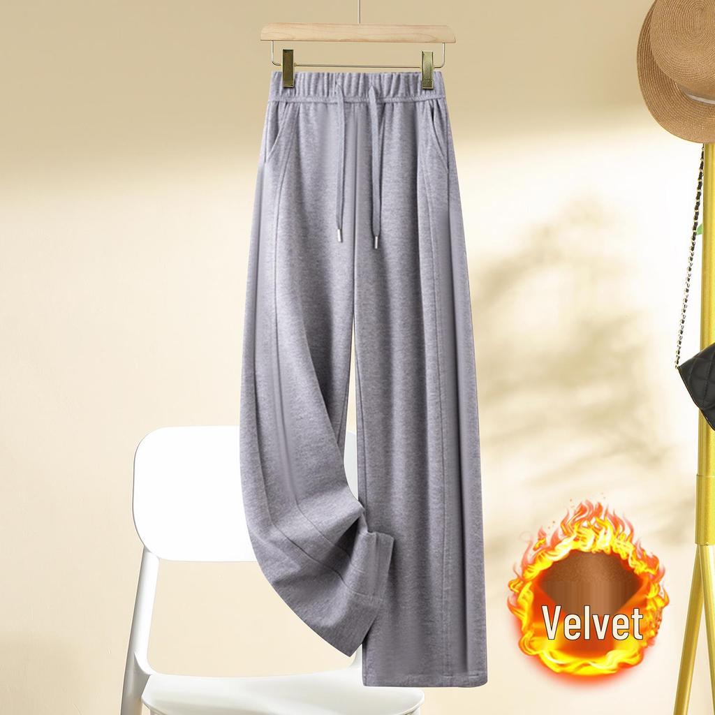 2025 Spring/Autumn Women's High Waist Elastic Drape Pants: Popular Light Luxury Style with Narrow to Wide Leg Design