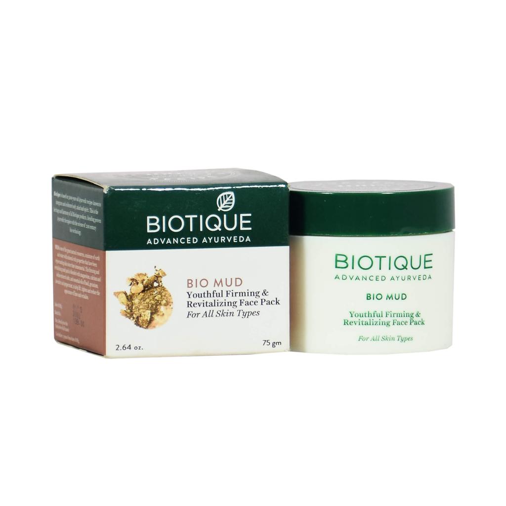 Gesichtsmaske aus Ton: Jugend zu erhalten (75 gr), Bio Mud Youthful Firming and Revitalizing Face Pack, Biotique