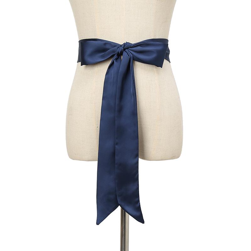 200*4cm Damen Schmaler Langer Schal Einfarbig Seide Gummi Rot Krawatte Schwarz Tasche Band Einfarbig Stirnbänder Schlichter Choker Streamer