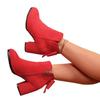 Autumn foreign trade new thick heel side zipper short Martin boots women's large size round head suede medium heel short boots