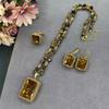 Geometric Star Moon Cloud Universe Set With Rhinestone Inlay Acrylic Pendant Snake Chain Jewelry Women