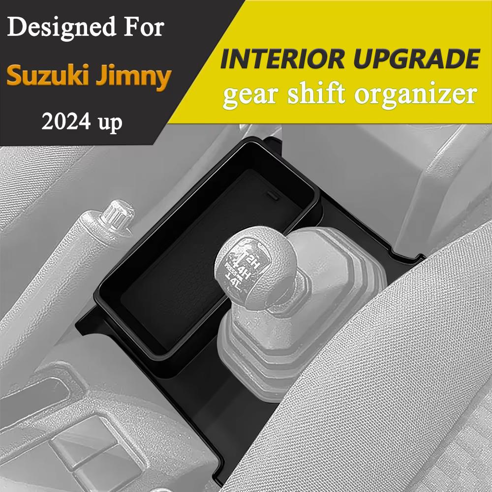 Gear Shifter Side Storage Box 4WD Gear Organizer Tray for Suzuki Jimny JB74 JB64 2019-2026 Car Interior Accessories ABS Black