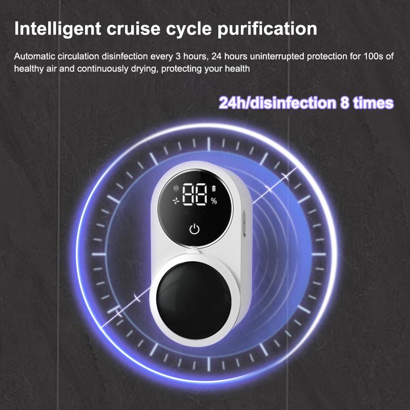 

Держатель-дезинфектор для зубных щеток, Держатель для зубных щеток для ванной комнаты, Настенный органайзер-очиститель с автоиндуктивной крышкой чёрный