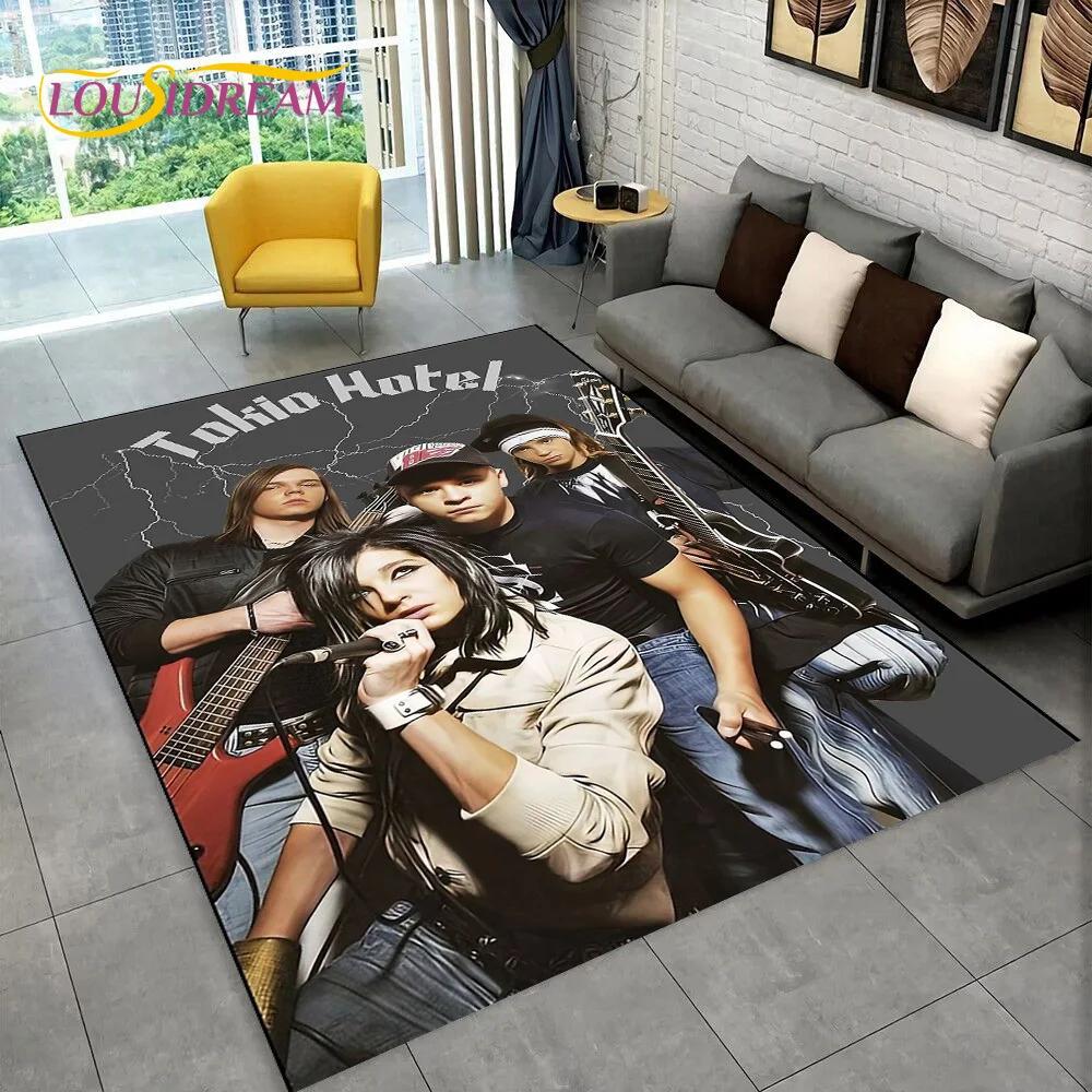 Tokio Hotel Rockband Bill Kaulitz Teppich für Zuhause Wohnzimmer Schlafzimmer Sofa Fußmatte Dekor, Kinderteppich Rutschfeste Bodenmatte
