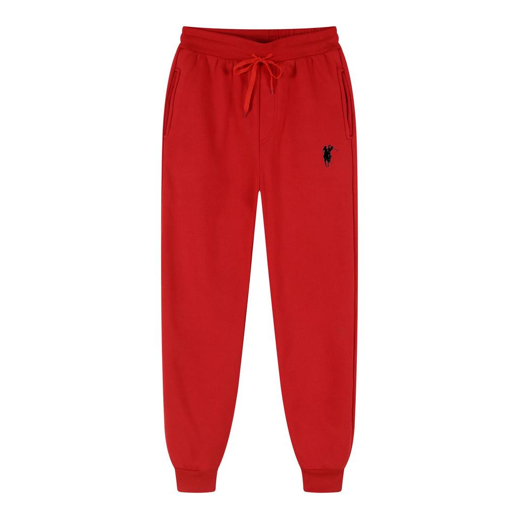 Unisex Polo Embroidered Velvet Hoodie & Pants Set - Trendy Spring/Autumn Style