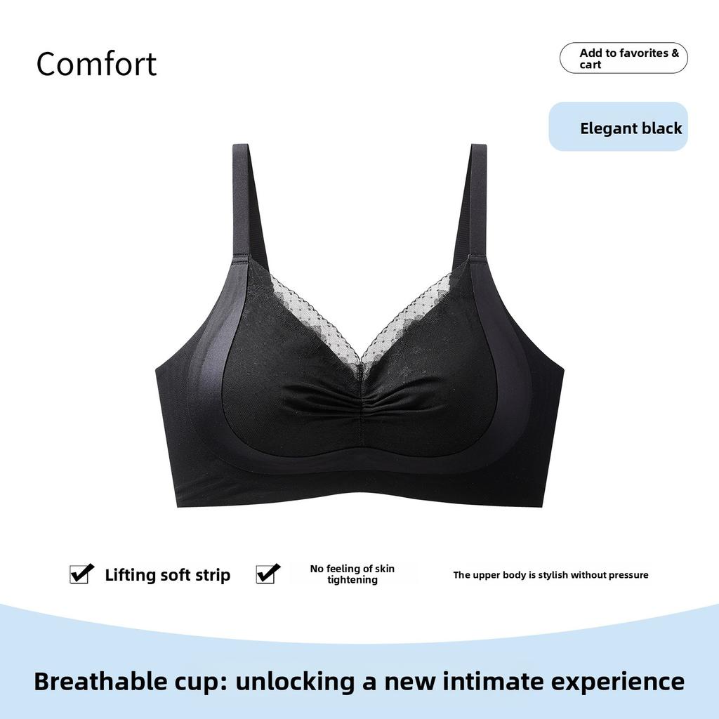 Premium Seamless Tank Top Bra for Women, Side Gather Push Up Anti-Sagging Wireless Breathable Comfortable Lingerie