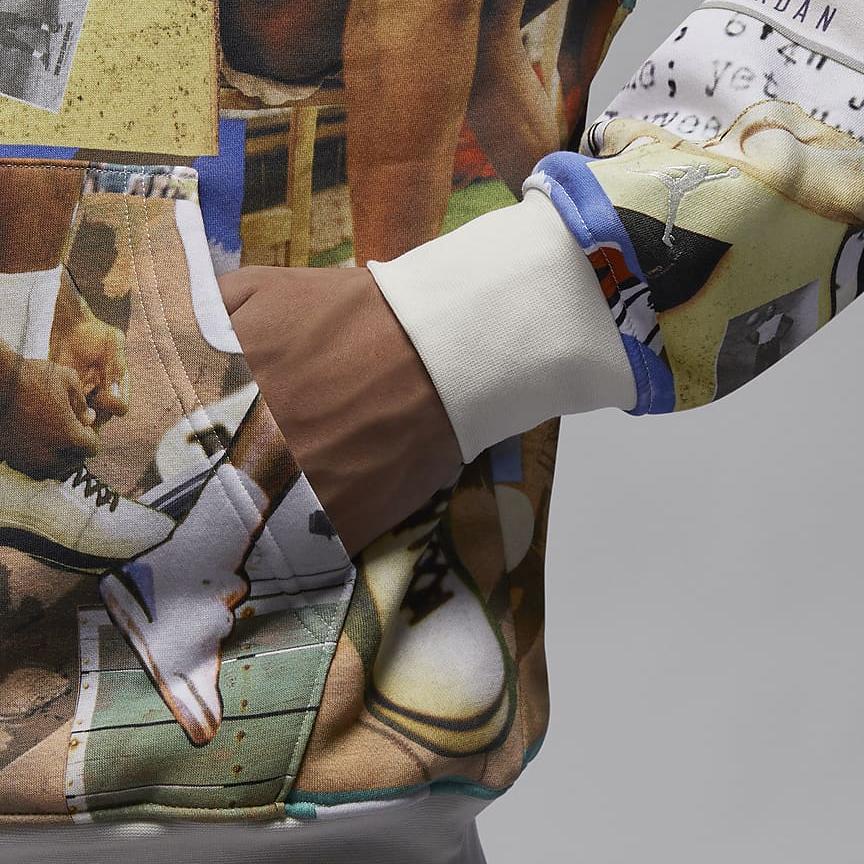 Jordan Hanorac cu glugă sport casual de exterior Brooklyn Fleece cu imprimeu litere pentru bărbați Hanorace Sail FV7298-133