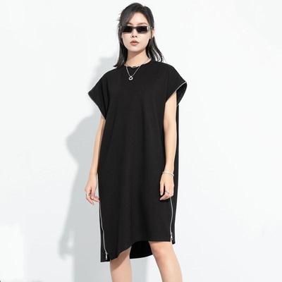 Sleeveless Black Cotton Plus Size New In Dresses For Women Casual Loose Midi Summer Dress