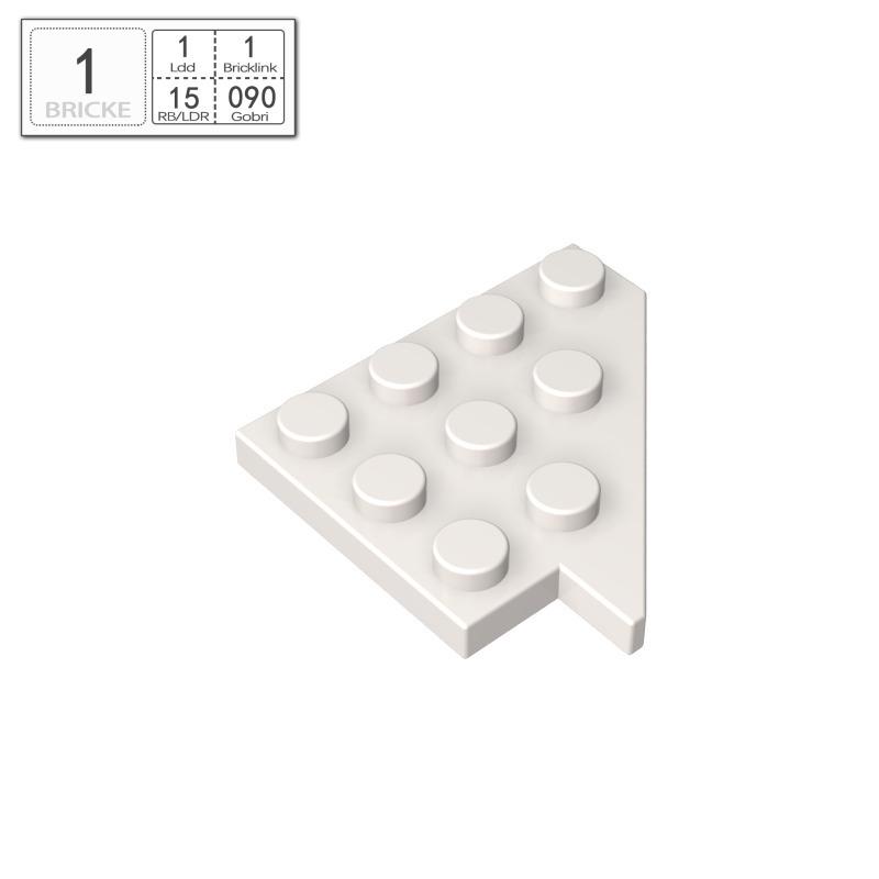 BRICKE 3935 4x4 Right Sloped Building Block Plate - LEGO Compatible Piece белый