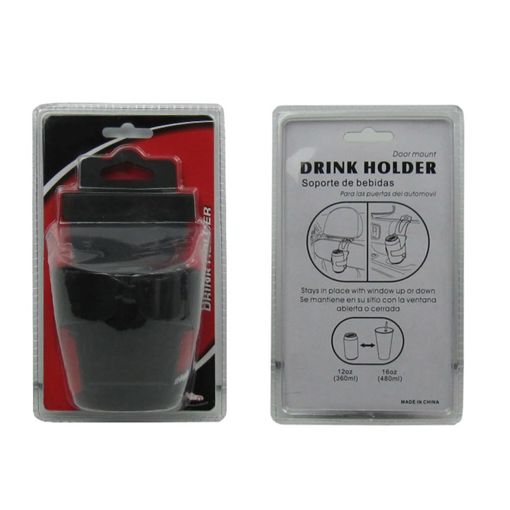 LIFKOME Car Drink Multifunctional Hanging Cup Suitable for Rear Seat and Door Side Car Interior Storage Organizer Holder, Adjustable, Holder, Black,
