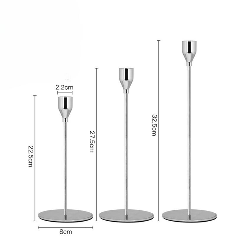 3Pcs/Set European Style Metal Candle Holders Candlestick Fashion Wedding Table Candle Stand Exquisite Candlestick Christmas Tabl