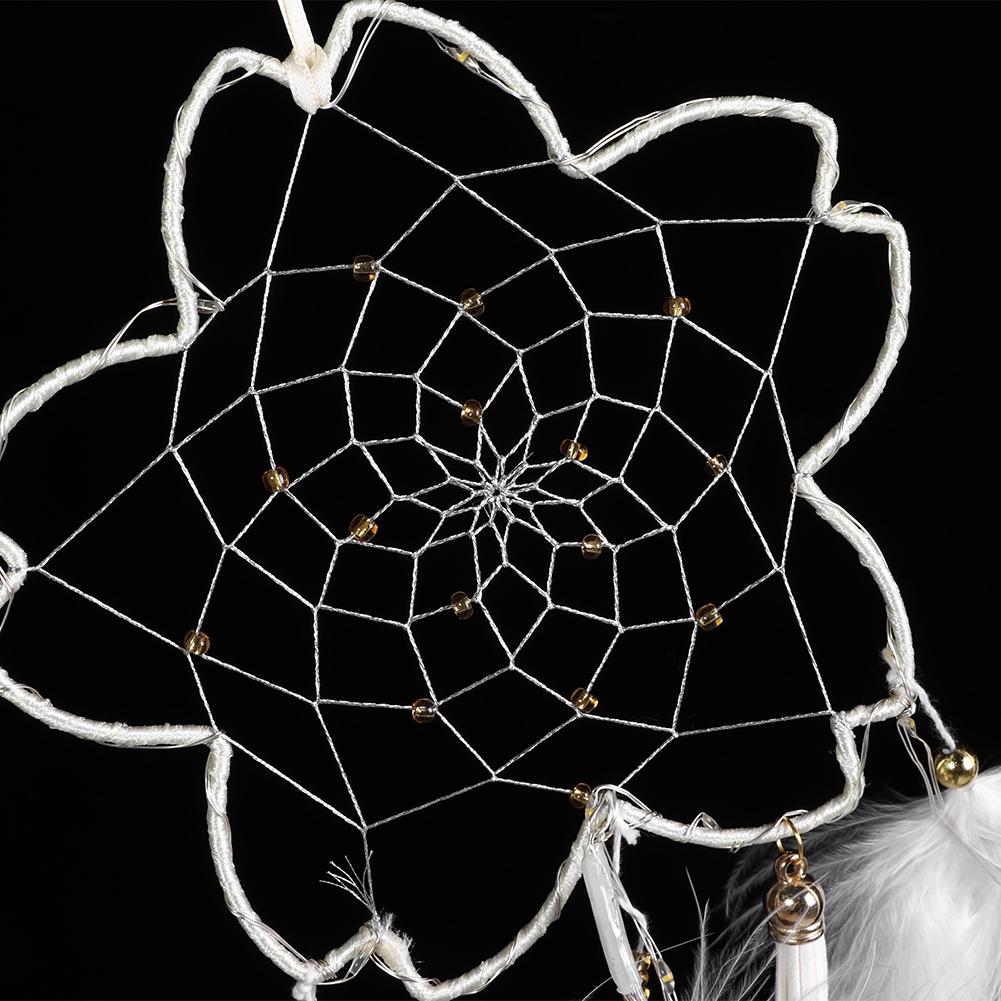 LED Traumfänger Heimanhänger Dekoration Wandbehang Hochzeitsfeier Dekor Federn Dekor