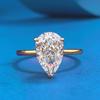 Xiancan S925 Silver Teardrop Ring with Ice Flower Cut Pear-shaped Band