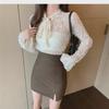 2023 New Coffee High-Waist PU Leather Skirt for Women: Slim Fit, Autumn/Winter Anti-Exposure Style