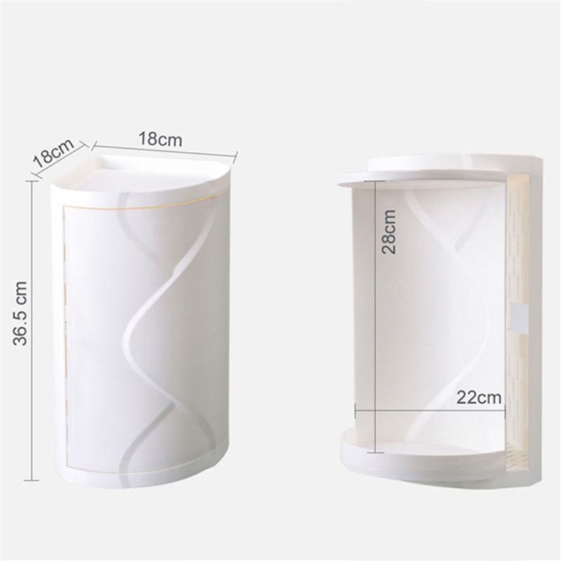 Bathroom Corner Storage Shelves 360 Degree Rotating Wall Shelf Free Punching Shower Rack Waterproof Kitchen Cabinet Organizer