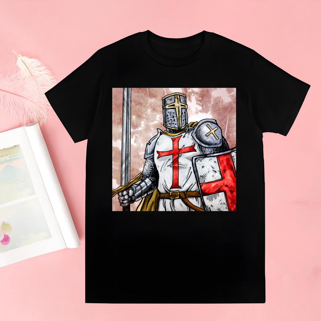 Medieval Knights Templar T Shirts print O-Neck Short Sleeve Regular Mens Heigh Quality Men Hip-Hop t Shirt