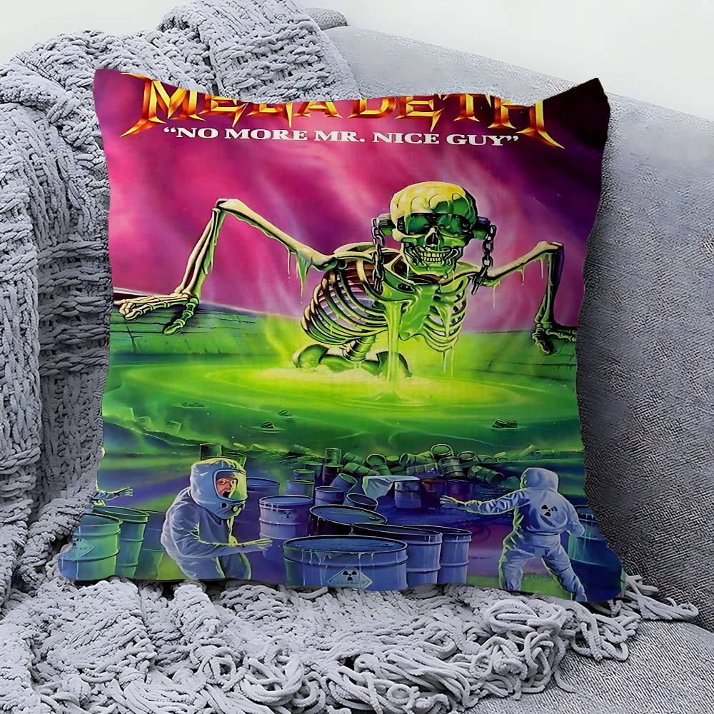 Band M-Megadeth Kissen Geschenk Home Office Dekoration Kissen Schlafzimmer Sofa Auto Kissenbezug Kissenbezug