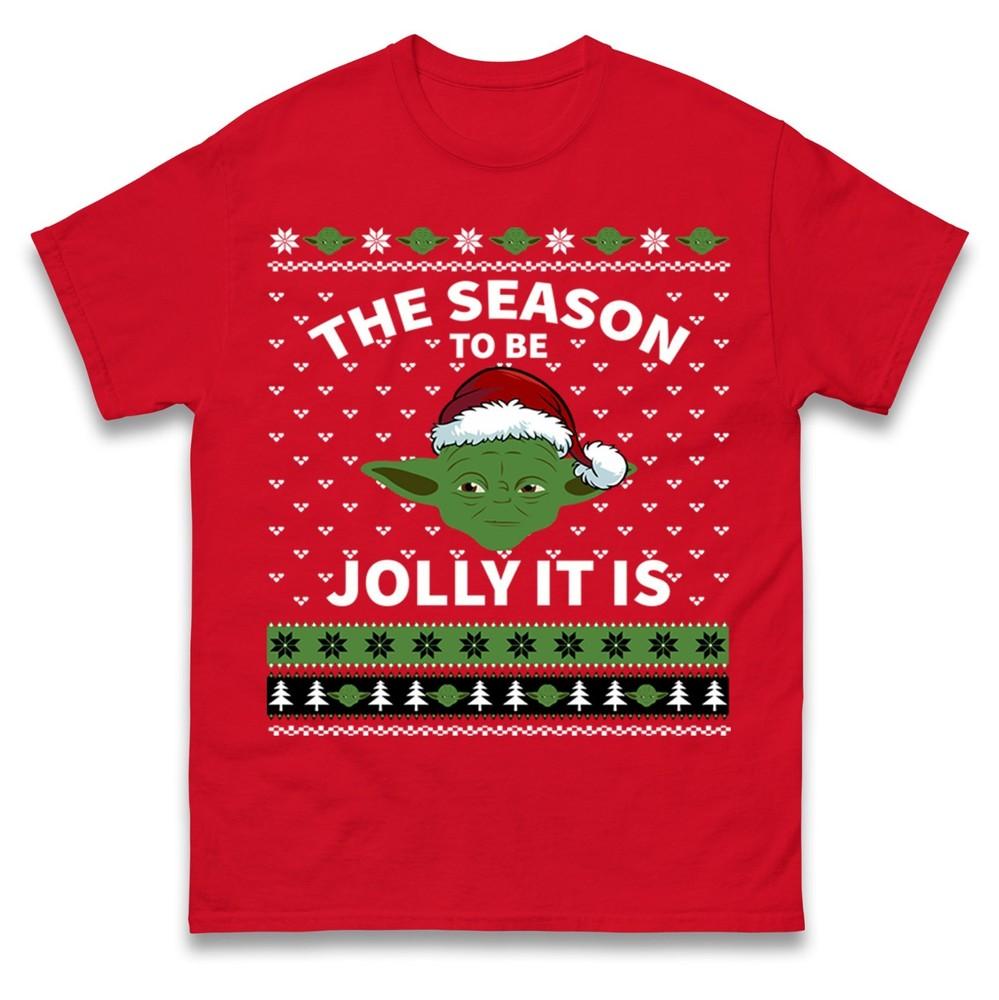 Yoda The Season To Be Jolly It Is Christmas T Shirt Funny Star War Xmas Unisex S