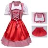 German Bavarian Oktoberfest Costume Set,Halloween Beer Costume Dirndl Dresses Blouse Shirt Apron for Adult Womens
