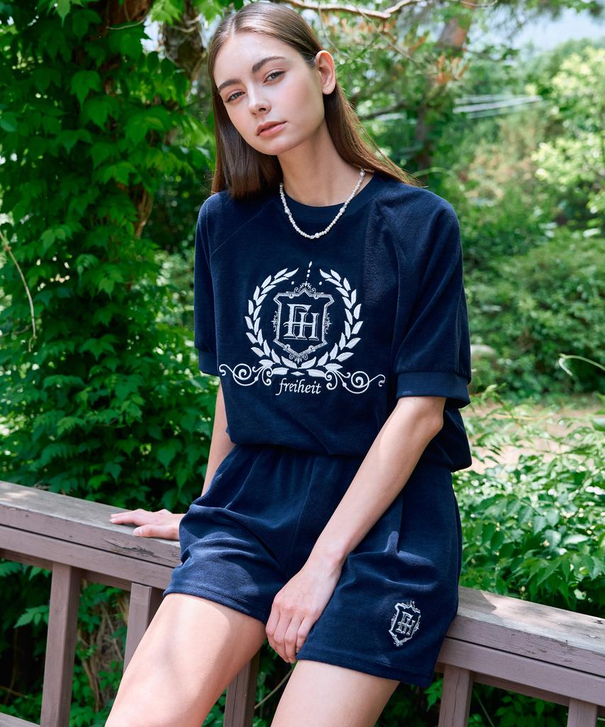 THEFRHT Terry Logo Half Sweatshirt (Navy)