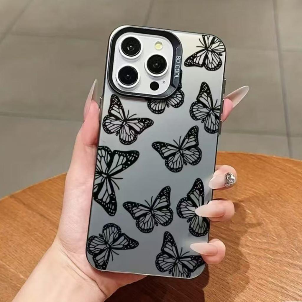 The New Black Butterfly Is Suitable for Iphone17 Mobile Phone Case Apple 15promax/14 Anti-drop 13pro12/12E Women