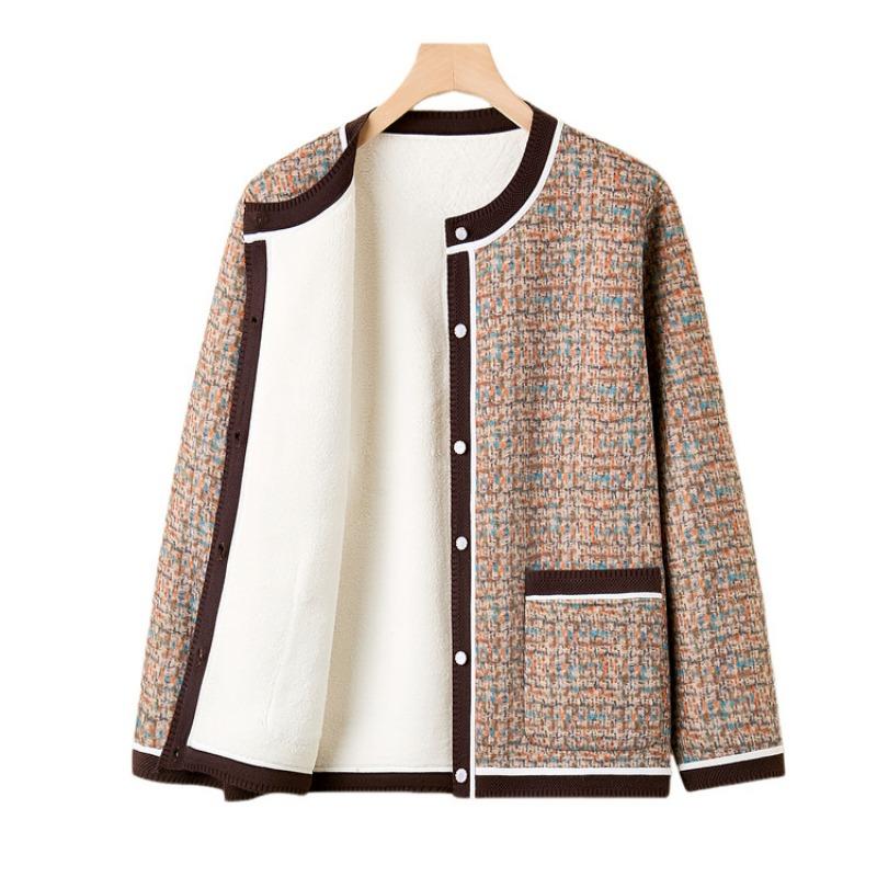 Middle-aged Women's Clothing Grandma Versatile Top Mother Short Coat Spring and Autumn New Casual Large Size