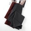 Ankola Red Tencel Wool Women's High Waist Casual Wide-Leg Pants - Autumn/Winter 2024 Collection