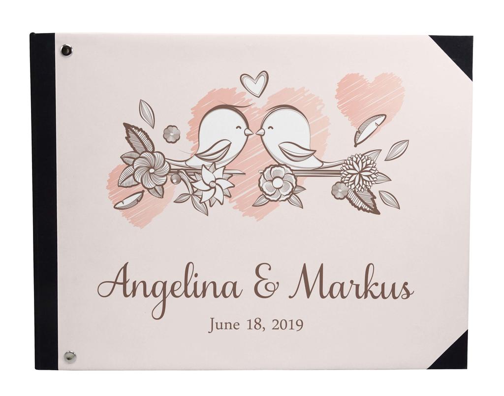 Darling Souvenir Blue Floral & Geometric Hardbound Cover Printed Anniversary Wedding Guestbook Scrap Book-7 X 9
