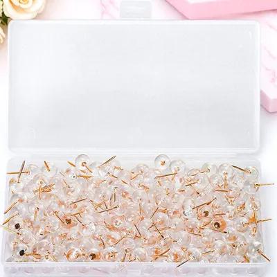 50Pcs Transparent Thumb Tacks Creative Delicate Pushpins Versatile Cork Board Map Accessories Convenient Small Thumb Tacks Daily