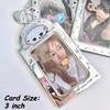 Laser Series PVC Photo Frame for Girls Cute Angel Card Holder with Pendant 3 Inch Kpop Photocard Holders INS Style Card Binder