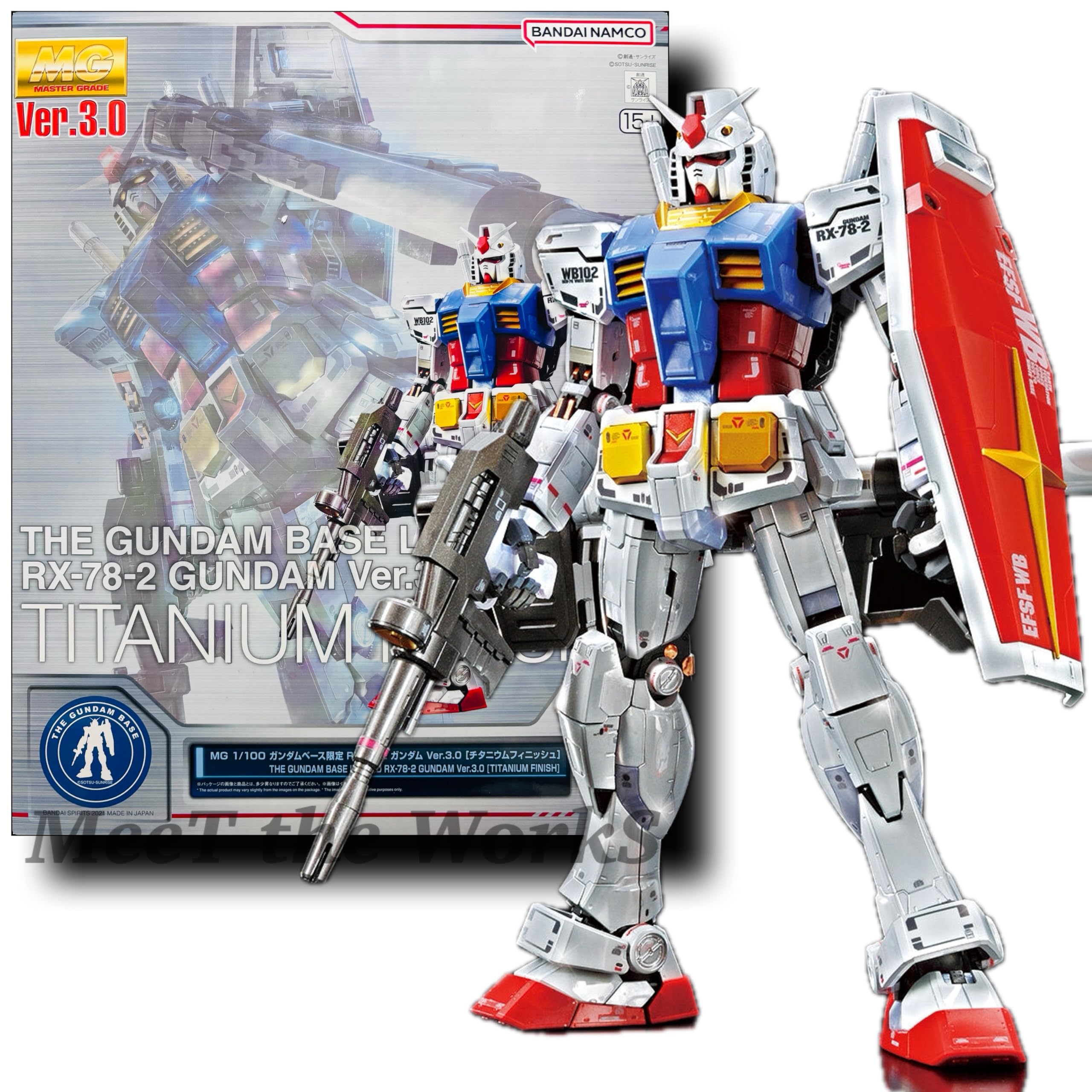 

[MG] 1/100 Base Limited RX-78-2 Ver.3.0 [Titanium Finish] Plastic Model Kit