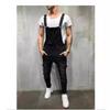 Trendy Men's Ripped Denim Romper Overalls
