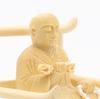 Special Buddhist Statue and High Kobo Daishi Seated Statue inches height 11 total width 9 depth wood carving made from cypress wood 15295 Kurita's