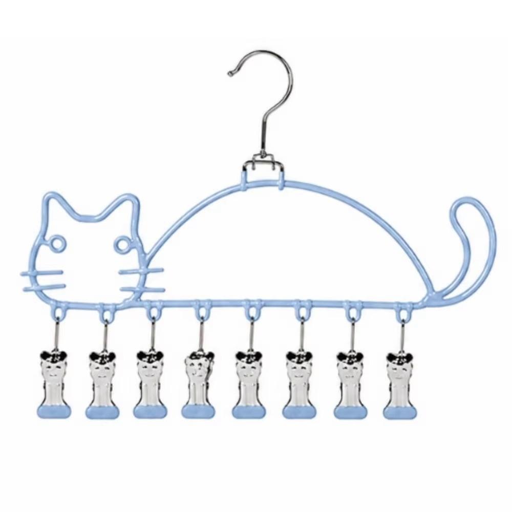 Cat Shape Socks Drying Rack Windproof Clothes Hanger Underwear Drying Clips  Indoor Outdoor Use