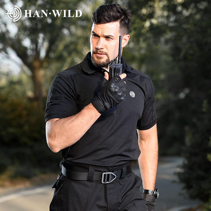 

Hanye Tactical футболка с короткими рукавами для мужчин и женщин, спортивная тактическая рубашка поло с воротником и короткими рукавами, быстросохнущая футболка 195-3XL чёрный