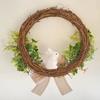 Easter Wreath for Front Door Home Decorations Photoshoots Bowknot Wreath Hanging Decor Easter Rabbit Wreath Ornament