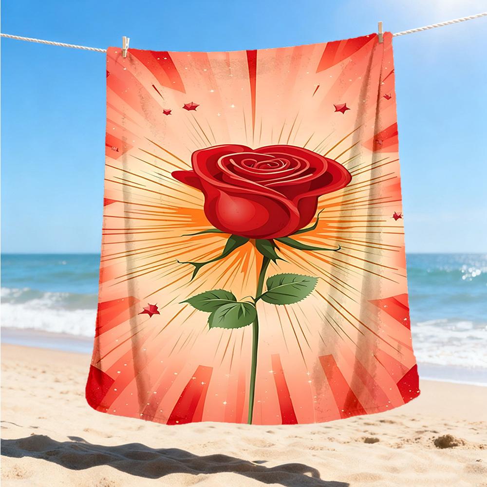 

1pc Rose, Valentine Outdoor Blanket - Soft Flannel Cozy for Travel & Camping - All-Season Warm Bed Cover, Machine Washable yy251229091 75x90cm