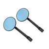 1 Pair Motorcycle Rearview Mirror 60mm Retractable Blue Retro Style Handlebar Reflective Mirrors
