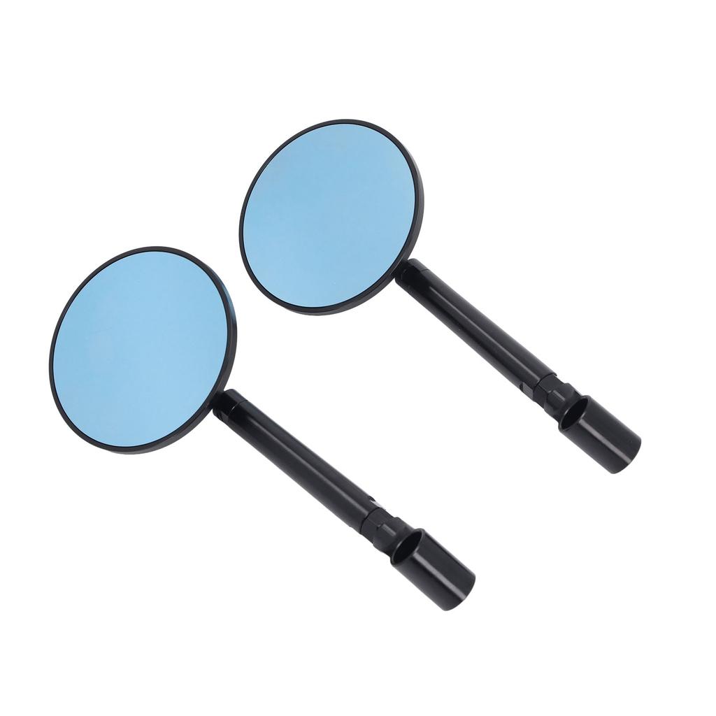 1 Pair Motorcycle Rearview Mirror 60mm Retractable Blue Retro Style Handlebar Reflective Mirrors
