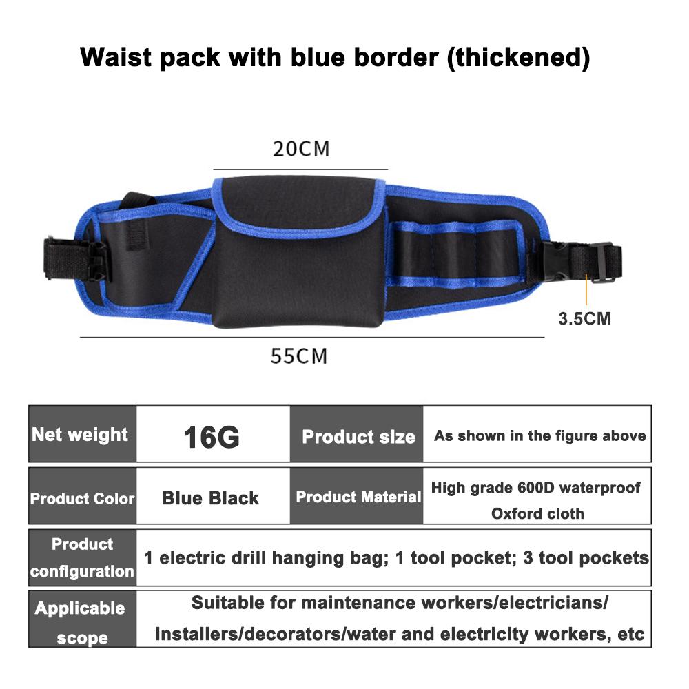 Wasserdichtes Oxford-Gewebe Multifunktionale Werkzeugtasche zum Umhängen an der Taille Elektriker Schreiner Tasche