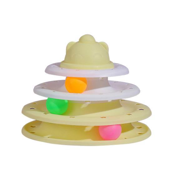Zabawka w kształcie kota Kreatywna 4-poziomowa płyta rozrywkowa Zabawka wieżowa Tory