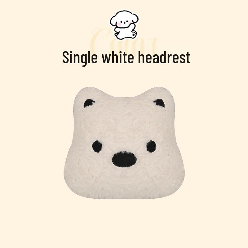 West Highland Cartoon Puppy Plush Car Seat Cushion - Winter Warmth Universal Cover