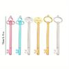 6pcs Creative Stationery Key Shape Gel Pen Cute Cartoon Office Retro Water-based Signature Pen