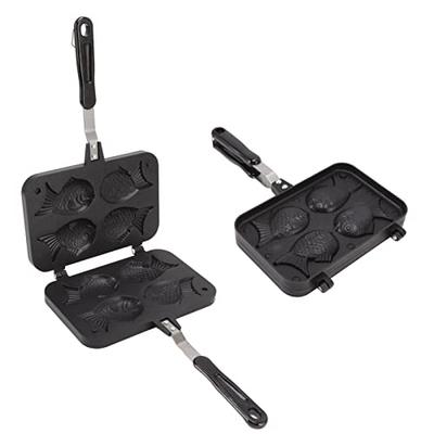 Taiyaki Pan, Non-Stick Coated Aluminum Alloy, 22.5x36.5x3.5cm, Heat-Resistant Handle, with Mounting Bracket, Taiyaki Pan, Waffle Iron, for Outdoor Coo