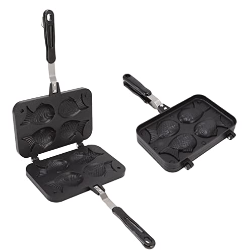 

Taiyaki Pan, Aluminum Alloy, 22.5x36.5x3.5cm, Non-Stick Coating, Heat-Resistant Handle, with Mounting Bracket, Taiyaki Pan, Waffle Iron, Outdoor Use