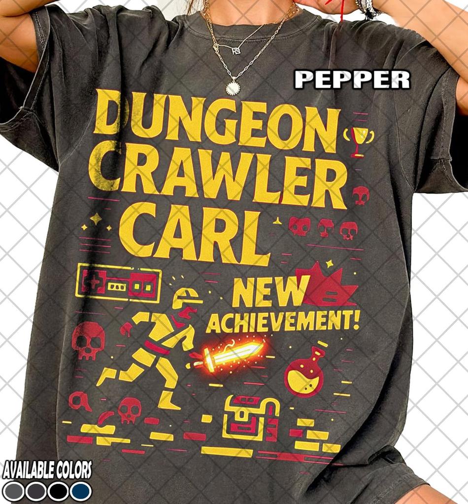 Dungeon Crawler Carl Donut and Carl Comfort Colors T-Shirt, New Achievement Book Vintage T-Shirt, Women and Man Unisex T-Shirt